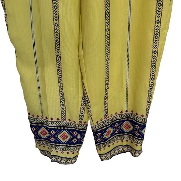 Soft Surroundings Laguna Boho Bohemian Crop Pants Yellow Women’s‎ Size Large - Picture 5 of 11